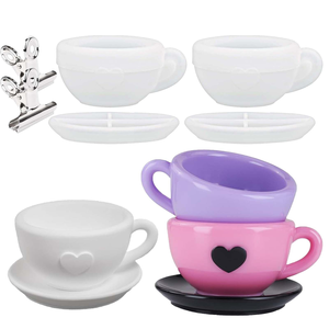 Silicone Love Tea Cup Candle Jar Vase <b>Mold</b> DIY Aromatherapy Eco-friendly Reusable Heat Resistant Storage Ornaments - Product Image 1