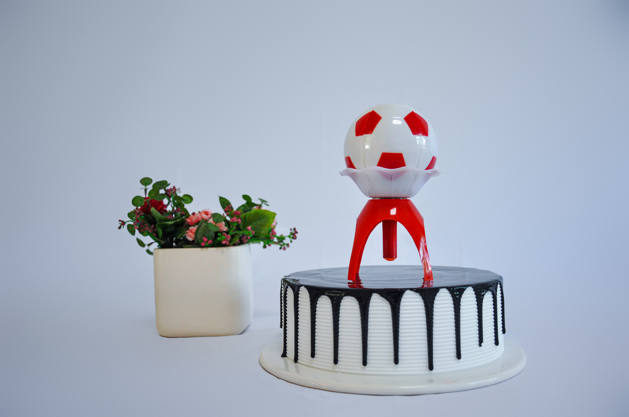 White +red