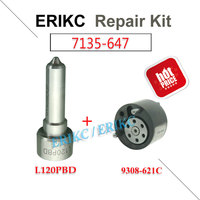 Kit de réparation diesel ERIKC 7135-647 Buse L120PBD et injecteur à rampe commune 9308-621C EJBR04001D EJBR01801A EJBR01801Z Pièce