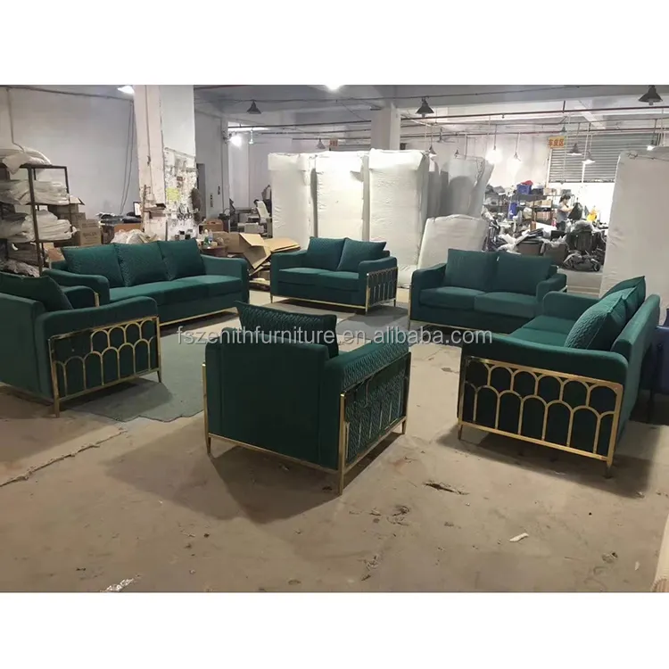 La fabbrica di mobili ha fornito mobili moderni per divani da salotto a 7 posti in tessuto