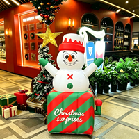 Bonhomme de neige gonflable de Noël personnalisé de 2 m de haut avec lumières LED, décoration gonflable de Noël, bonhomme de neige gonflable géant de Noël