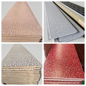Panel <span class=keywords><strong>de</strong></span> Pared Metálico con Núcleo <span class=keywords><strong>de</strong></span> PU, Aislamiento Térmico, Paneles <span class=keywords><strong>de</strong></span> Revestimiento Impermeables para Paredes Exteriores <span class=keywords><strong>de</strong></span> Casas y Villas - Product Image 2
