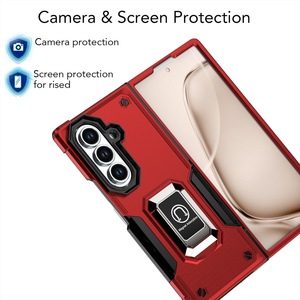 Étui de protection robuste pour Samsung Galaxy <span class=keywords><strong>Z</strong></span> <span class=keywords><strong>Fold</strong></span> 8 Ultra 7 6 5, <span class=keywords><strong>coque</strong></span> antichoc avec anneau métallique et support magnétique - Product Image 4