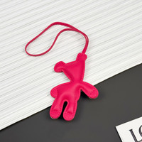 Nouveau Pendentif de Sac en Cuir Ours de Luxe, Très Populaire, Durable, Mignon, Accessoire Clé Ours Cartoon, Mini Breloque de Sac Ours Designer, Cadeau