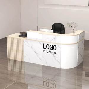 Bureau de réception moderne en forme de L, convertible, durable, écologique, en panneaux de bois, pour usage commercial, supermarchés, salons de coiffure - Product Image 4