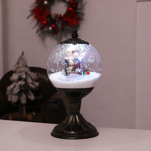 Creative Christmas Led Snow Musical Lantern Lamppost for Home Decoration