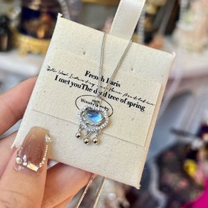 Collar con Colgante de Buda Maitreya de Plata Pura S925 para Mujer, Estilo Chino Nuevo, Jade Violeta Emperador, Color Morado, para Clavícula - Product Image 1