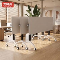 Table de conférence pliable moderne en fer réglable, table d'étude pliable avec ensemble de chaises pour adultes, pour hôtel et bureau