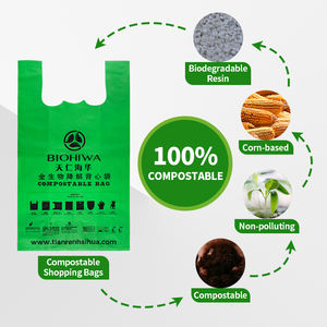 100% sacs de t-shirt biodégradables ligne de production sac à provisions de supermarché entièrement automatique sac de transport bio-compostable - Product Image 5