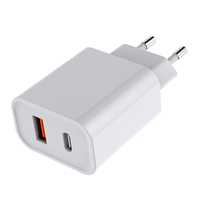Cargador de Viaje Rápido USB-C con Enchufe EU/US, QC 3.0, PD 20W, Entrada 220V, Salida 5V/3A, Doble Puerto, Adaptador de Corriente para Teléfono Móvil y Portátil, para Juegos