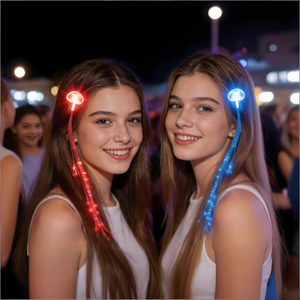 Pinza de Pelo Luminosa de Neón, Reutilizable, con Luces LED Intermitentes, <span class=keywords><strong>para</strong></span> Peinados, Decoración <span class=keywords><strong>para</strong></span> Fiestas de San Valentín y Graduaciones - Product Image 1