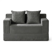 Sofá Cama Esquinero Convertible, Sofá de Dos Plazas Plegable, Futón para Suelo, Sin Brazos, Cuadrado, Chenilla, para Villa, Escuela, Hogar