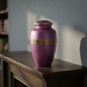 Urne funéraire en aluminium violet doré, 220 pouces cubes, durable, portable, vase commémoratif - Product Image 3