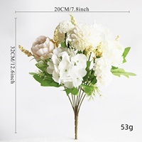 Fleurs artificielles à 7 têtes, pivoines colorées de style européen pour la décoration de la maison, fleurs décoratives bricolage de mariage