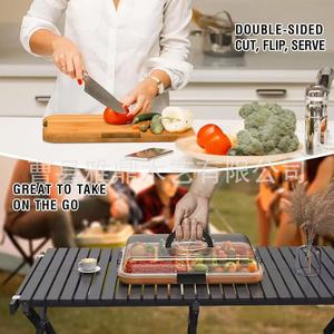 Bamboo Wood Serving <b>Tray</b> With Compartment Cheese And <b>Snack</b> Platter For Household Outdoor Use Natural Color V58 - Product Image 3