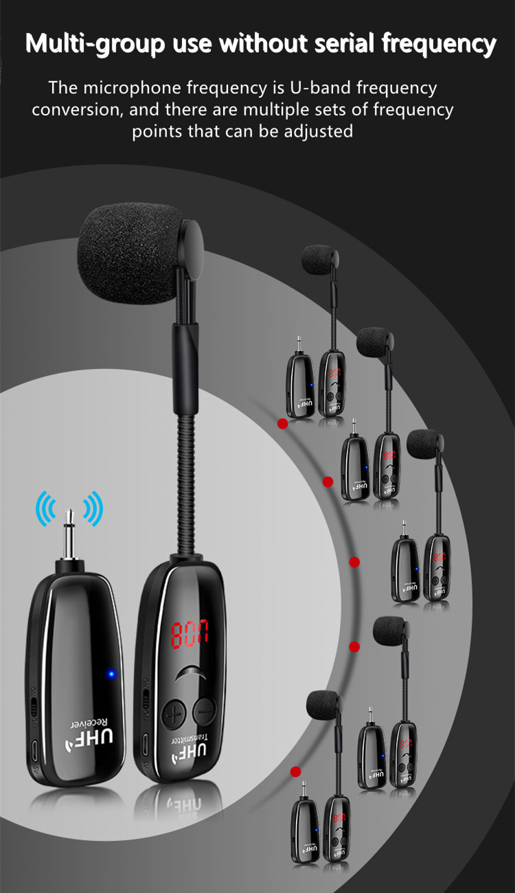 UHF サックスマイク ワイヤレスマイクシステム クリップオン 楽器用