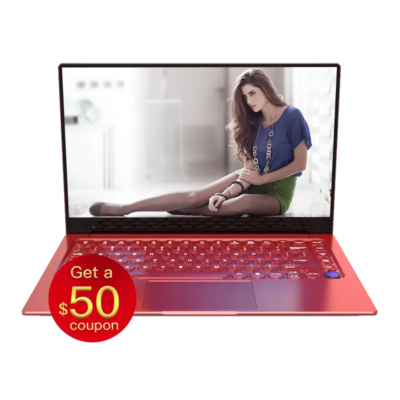 Red Smart Beautiful Laptop 14.1 15.6 Inch Portable Laptop With Windows 7 / Windows 10 System For 3867U