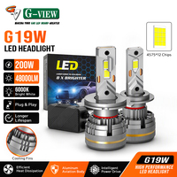 Ampoule de phare LED pour voiture super lumineuse 200W 48000LM G19W 9-60V avec driver externe, démarrage instantané, plug and play, pour la vente en gros
