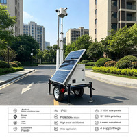 Mini-remorque de surveillance solaire pour caméra CCTV, idéale pour la surveillance des routes rurales