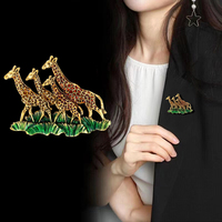 Broche Girafe en Alliage Émaillé, Accessoire de Mode pour Vêtements, Vente en Gros, Meilleure Vente, Broche Cerf pour Poitrine