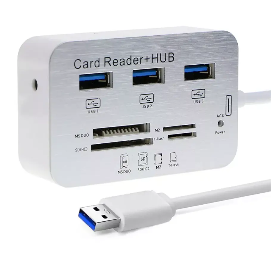 Portable USB 3.0 de Multi Divisor 3 Portas 5gbps Multi-Em-1 5 Driver Leitor De Cartão de Memória Cartão de Hub USB Com MS/SD/M2/TF Cartão de Expansão