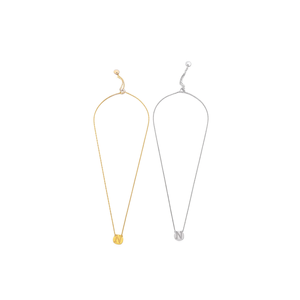 Collana in Acciaio Inossidabile con Ciondolo a Lettera N, Targhetta Singola da 1CM - Collar-N - Product Image 1