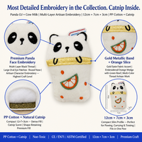 Mainan Kucing Panda Catnip Plush Berbentuk Cangkir Minuman, Diisi dengan Catnip Alami untuk Kucing Indoor, Permainan Interaktif