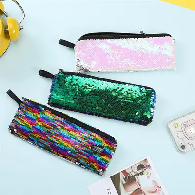 New Fashion Student Pen Case Leichtes Aufbewahrung briefpapier Lady Sequins Make Up Bag Bleistift beutel