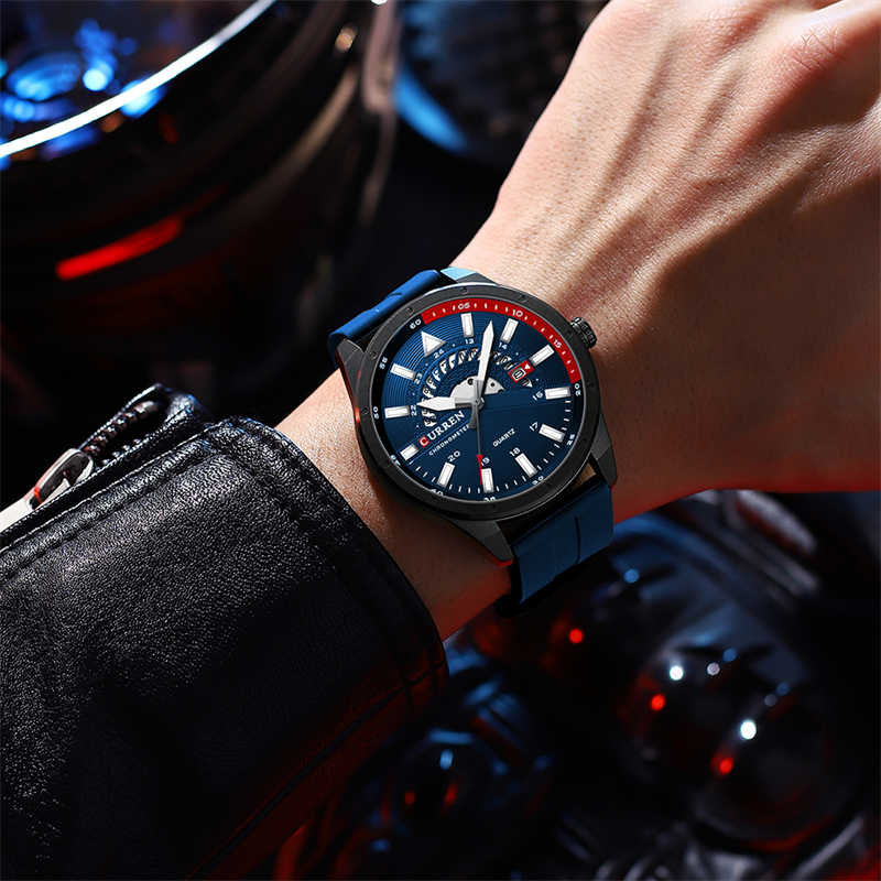 CURREN 8421 Hommes Montres Top Marque De Luxe Montre À Quartz Hommes Mode Casual Bracelet En Cuir Horloge Petit Cadran Décoration Sport Montre