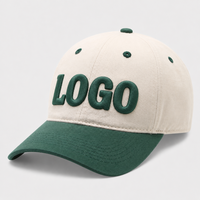 Topi Baseball Bordir Custom Logo 3D Puff Dua Warna 6 Panel Model Dad Hat Topi Personal untuk Pria Wanita Olahraga Luar Ruangan