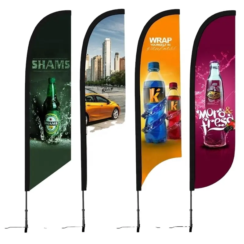 Event promotional banners custom feather banner feather flag beach flag with designed logo