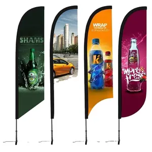 Event Promotional Banners Custom Feather Banner Feather Flag Beach Flag With Designed Logo