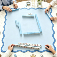 Tapis de Mahjong de luxe américain moderne avec guide des règles, tapis de jeu antidérapant en caoutchouc lavable pour 4 joueurs, livraison directe