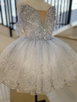 Gaun Tutu Balet Profesional Anak-anak yang Dihiasi, Tutu Pancake Tanpa Lengan dengan Renda Berhiaskan Batu Rhinestone untuk Anak Perempuan, Ideal untuk Pertunjukan.