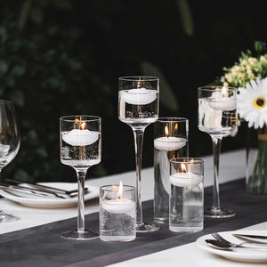 Vente en gros de porte-bougies Hurrica, récipients à bougies personnalisés en cristal transparent, décoration de mariage à domicile, grands contenants à bougies en verre vides - Product Image 3