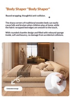 Lit double en tissu de style Parksheng, avec rangement intégré au sol, en pin massif, design nordique moderne et minimaliste, style tatami, finition luxe léger