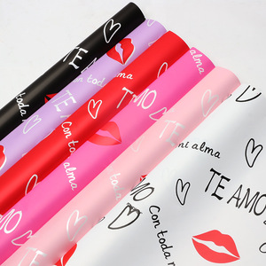 Papel de Regalo Reciclable con Diseño de Flor Española Roja, Romántico, de Alta Gama, para Manualidades, Ramos de Flores y Regalos - Product Image 2