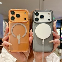 Compatible avec l'étui magnétique Starry Sky Glitter 17 avec cadre métallique et coque en PC incrustée de strass pour téléphones portables