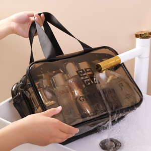 PVC Portable Waterproof Cosmetic <b>Storage</b> Bag Large Capacity Transparent Travel <b>Toiletry</b> Bag Dry Wet Separation - Product Image 3