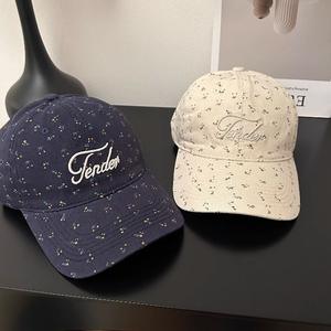 Gorra de Béisbol Deportiva Unisex de 6 Paneles, Ajustable, con Letras Bordadas en 3D Coreanas, de PVC, Mezclilla/Algodón, para Primavera/Verano - Product Image 1