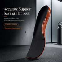 Semelles intérieures de chaussures de sport en PU confortables avec soutien de la voûte plantaire 3D en forme de U, talon profond, absorption des chocs, correction des pieds plats