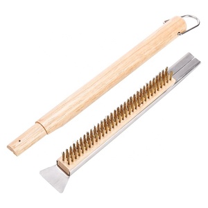 Accessoires <span class=keywords><strong>pour</strong></span> four à pizza <span class=keywords><strong>Brosse</strong></span> de nettoyage <span class=keywords><strong>pour</strong></span> four à pizza de 21 pouces <span class=keywords><strong>en</strong></span> acier inoxydable avec poils <span class=keywords><strong>en</strong></span> laiton <span class=keywords><strong>pour</strong></span> <span class=keywords><strong>pierre</strong></span> à pizza et barbecue - Product Image 3