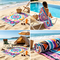 Serviette de plage turque double face en microfibre imprimée, écologique, légère, séchage rapide, anti-sable, pour voyage, piscine, camping