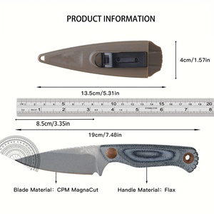 Cuchillo de hoja fija Dacian BM203 de acero inoxidable con punta de caída y mango de micarta, cuchillo de supervivencia para exteriores con funda OEM ODM - Product Image 6
