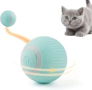 猫玩具电动猫球互动猫玩具ABS + 硅胶材料磨牙声球自动滚动小猫玩具