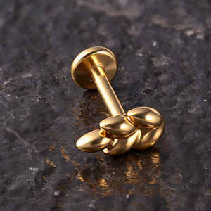 Bijoux de <span class=keywords><strong>piercing</strong></span> classiques en titane zirconium ASTM F136, plaqués or, pour <span class=keywords><strong>labret</strong></span>, fiançailles, mariage, fête, cadeau pour enfants, boucles d'oreilles - Product Image 2
