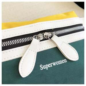 Riñoneras de nailon con 3 bolsillos para mujer, riñonera deportiva con contraste de color - Product Image 5