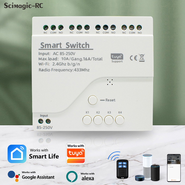 85-250V Home Automation System Smart Solutions  Works WithTuya Wifi Door Smart Home  Wireless Remote Control Wifi Smart Switch