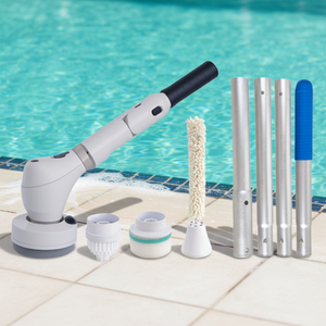 Nuevo Cepillo Eléctrico Giratorio Inalámbrico para Piscinas con Múltiples Cabezales de Cepillado y Mango Ajustable para Paredes de Piscinas - Product Image 4