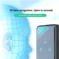 Cerradura Inteligente Negra Tuya con Reconocimiento Facial 3D Personalizado, Huella Dactilar, Wi-Fi, Contraseña, Llave, Desbloqueo para Puerta de Vidrio, Almacenamiento en la Nube